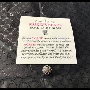 Moress Beads, New, Sterling, Red Swarovski bead